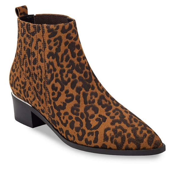 MARC FISHER Leopard Suede Booties NIB - Picture 2 of 6